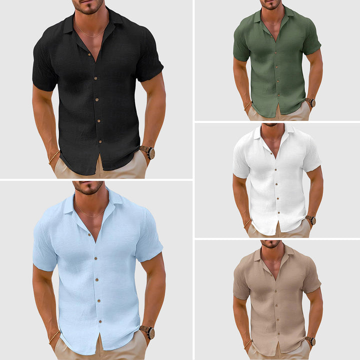 Men’s Premium Shirt Short Sleeve Open Collar