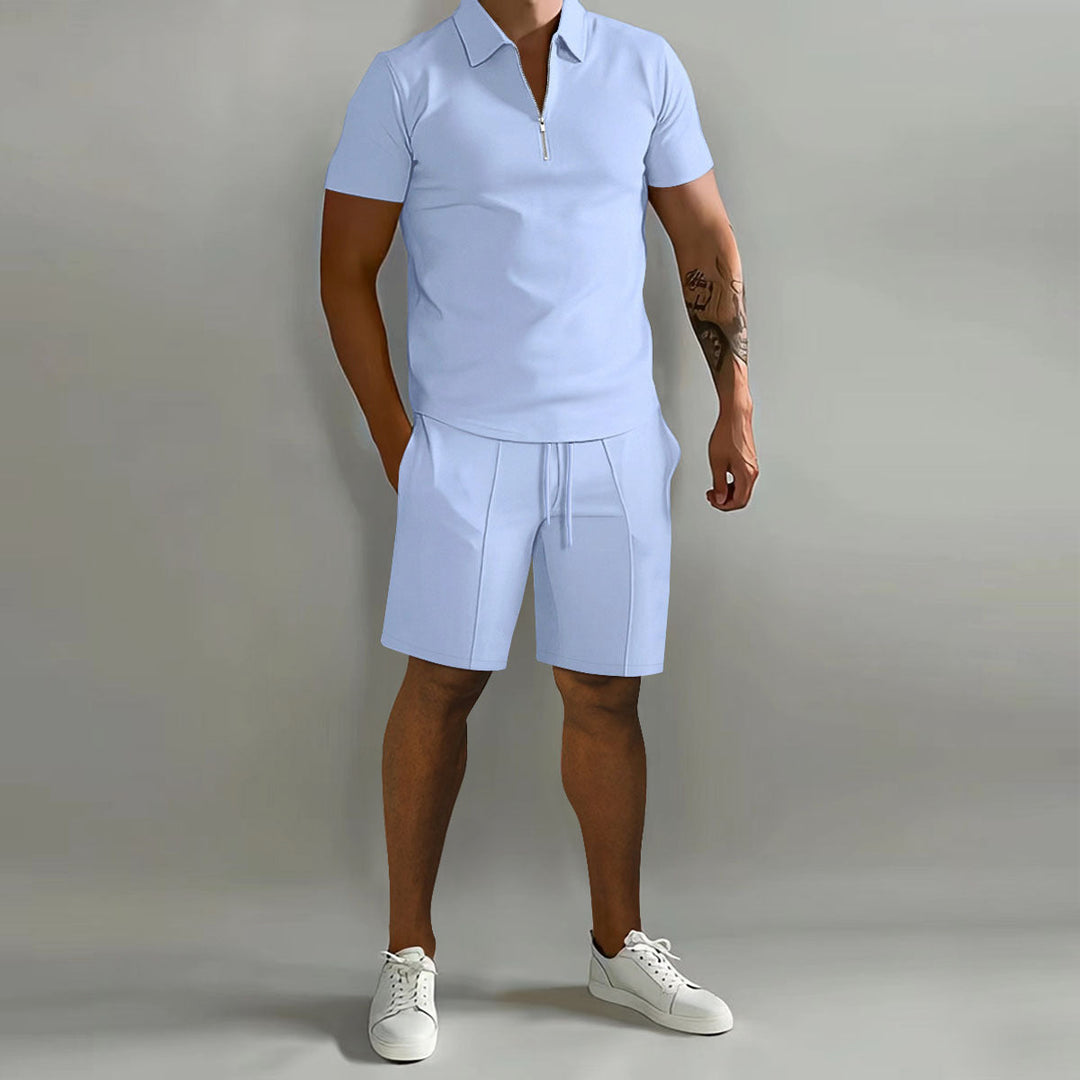 Men's Short Sleeve Summer Two-Piece Set