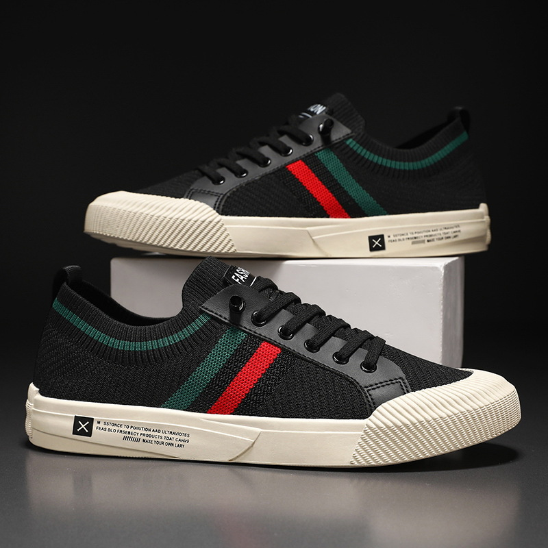 Comfort Trainers | Knit Stripe Lace Up
