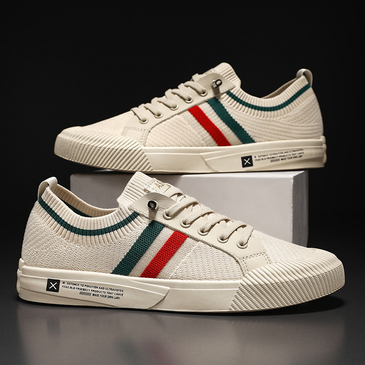 Comfort Trainers | Knit Stripe Lace Up