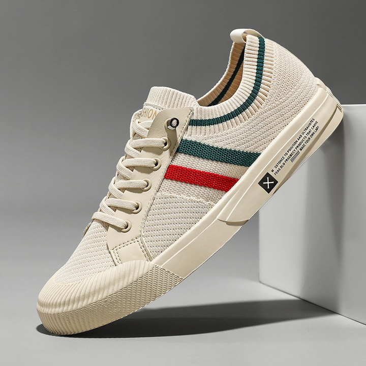 Comfort Trainers | Knit Stripe Lace Up