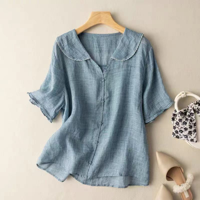 Women’s Vintage Blouse | Scalloped Collar