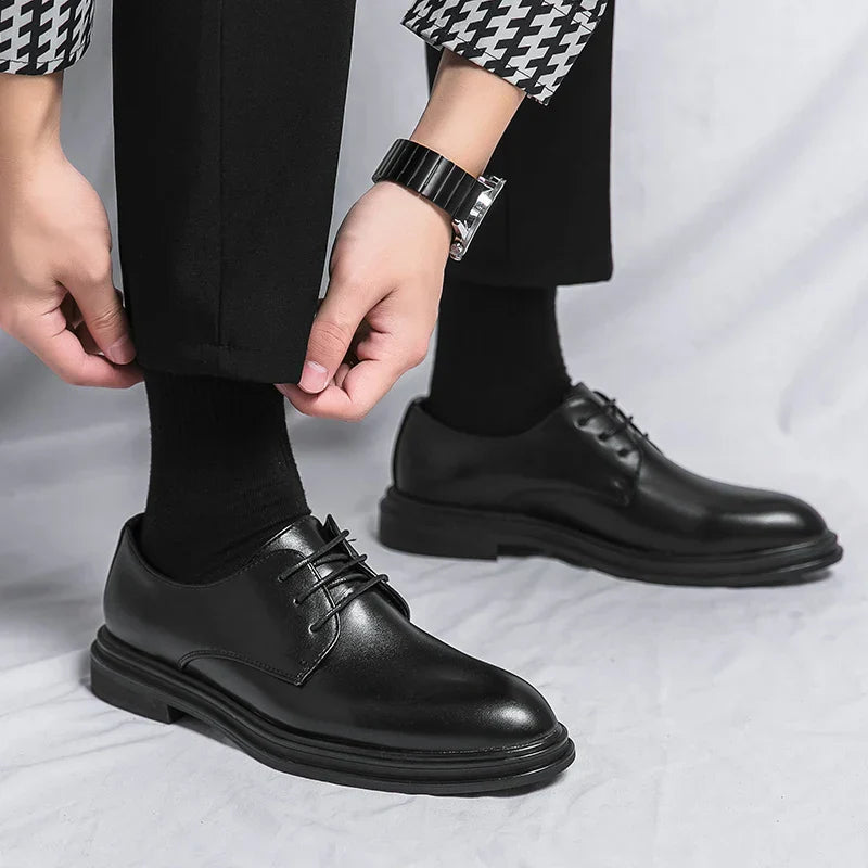 Men's Patent Lace Up Derby Shoes