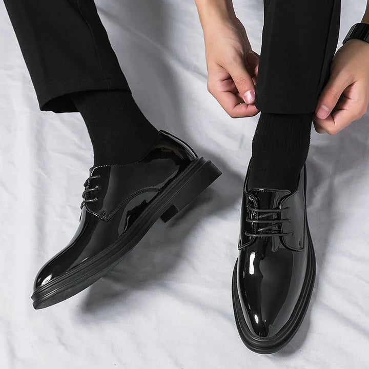 Men's Patent Lace Up Derby Shoes