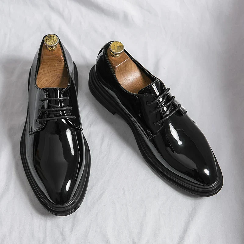 Men's Patent Lace Up Derby Shoes