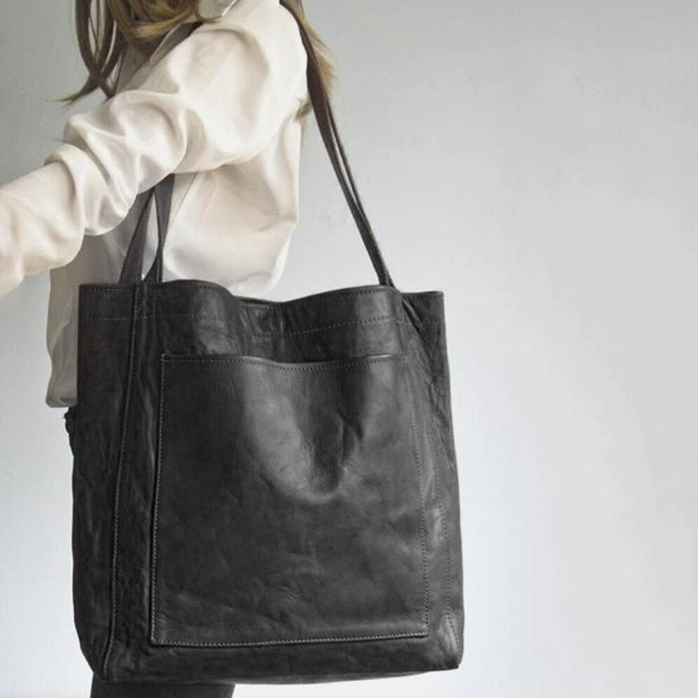 Elegant Leather Tote Bag | Top Handle