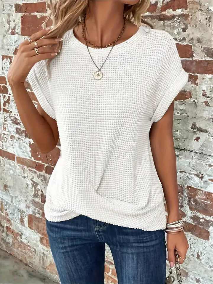 Women's Casual Tee | Waffle Twist Hem
