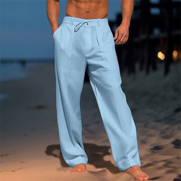 Relaxed Trousers Men’s Drawstring Pleated