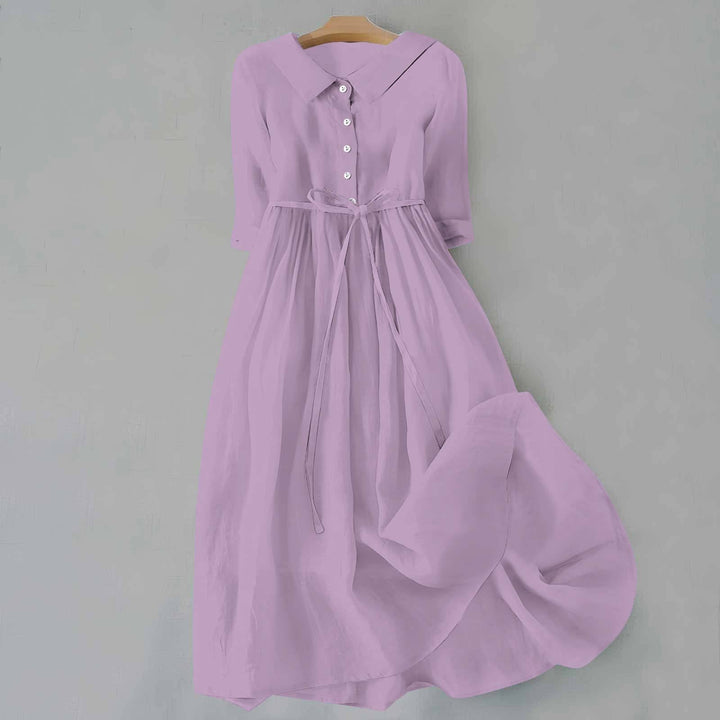 Women's Casual Midi Dress | Tie Waist
