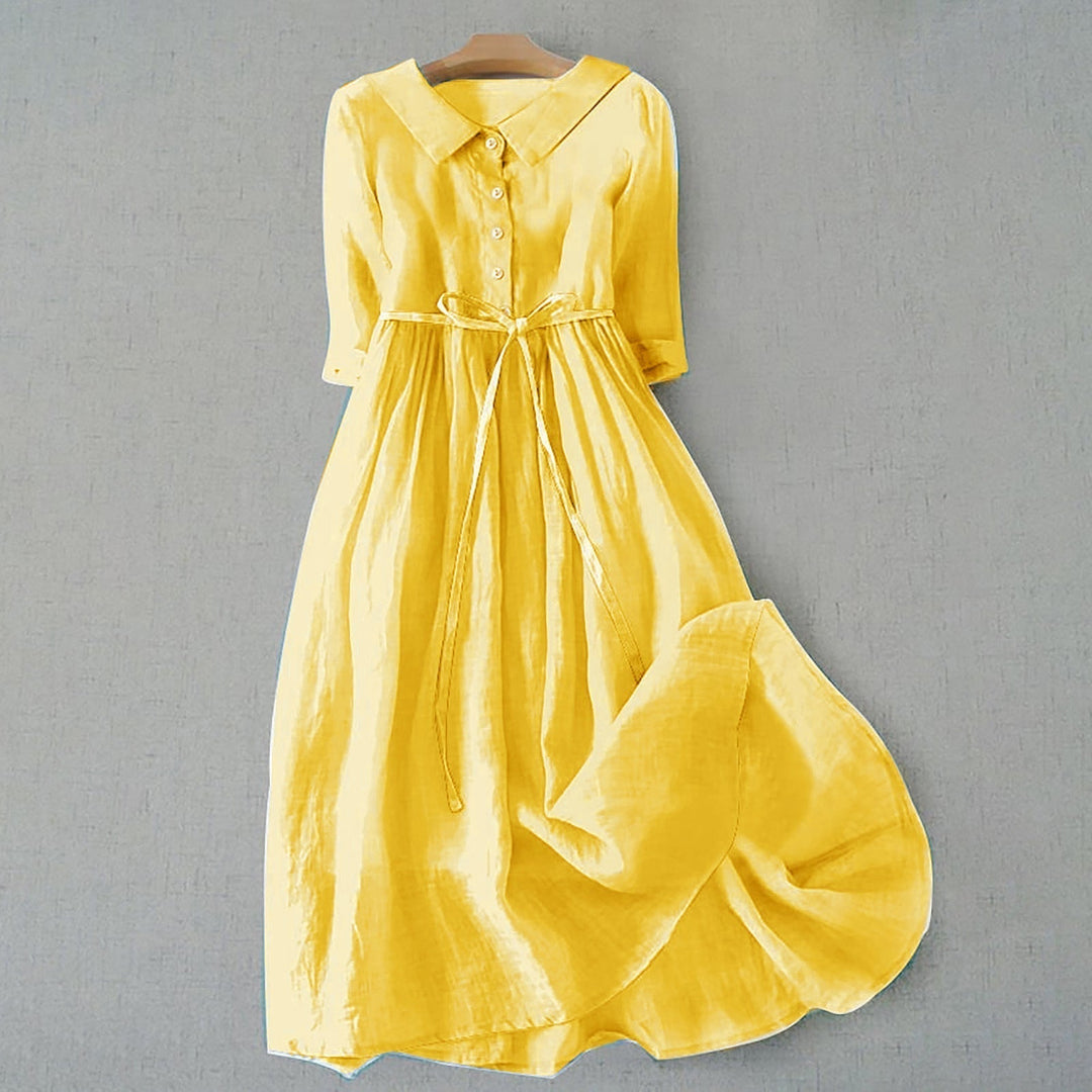 Women's Casual Midi Dress | Tie Waist