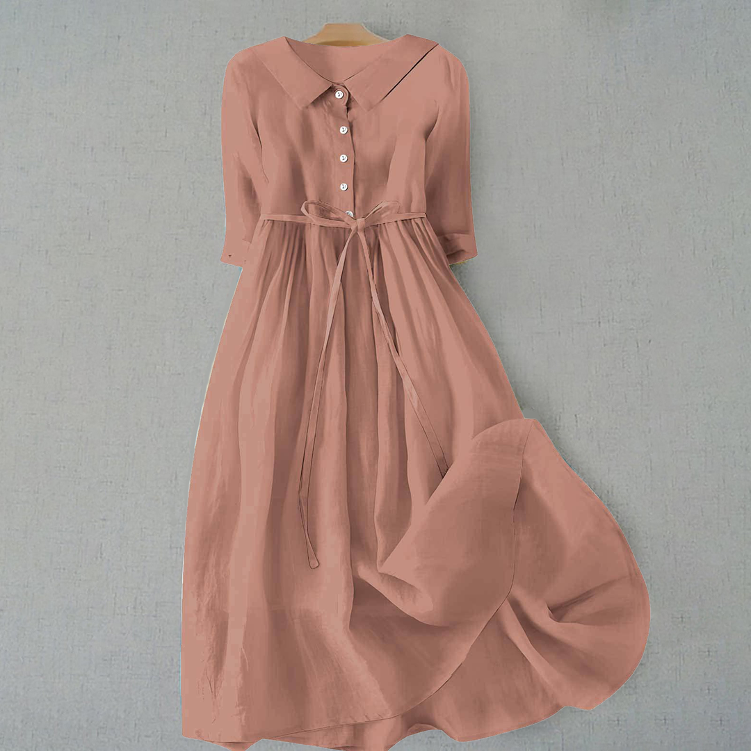 Women's Casual Midi Dress | Tie Waist