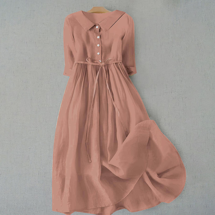Women's Casual Midi Dress | Tie Waist