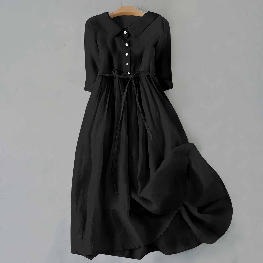 Women's Casual Midi Dress | Tie Waist