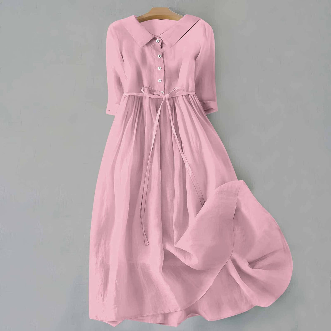 Women's Casual Midi Dress | Tie Waist