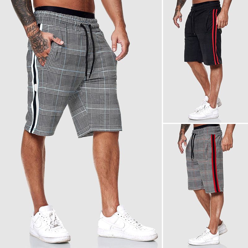 Men's Plaid Drawstring Shorts