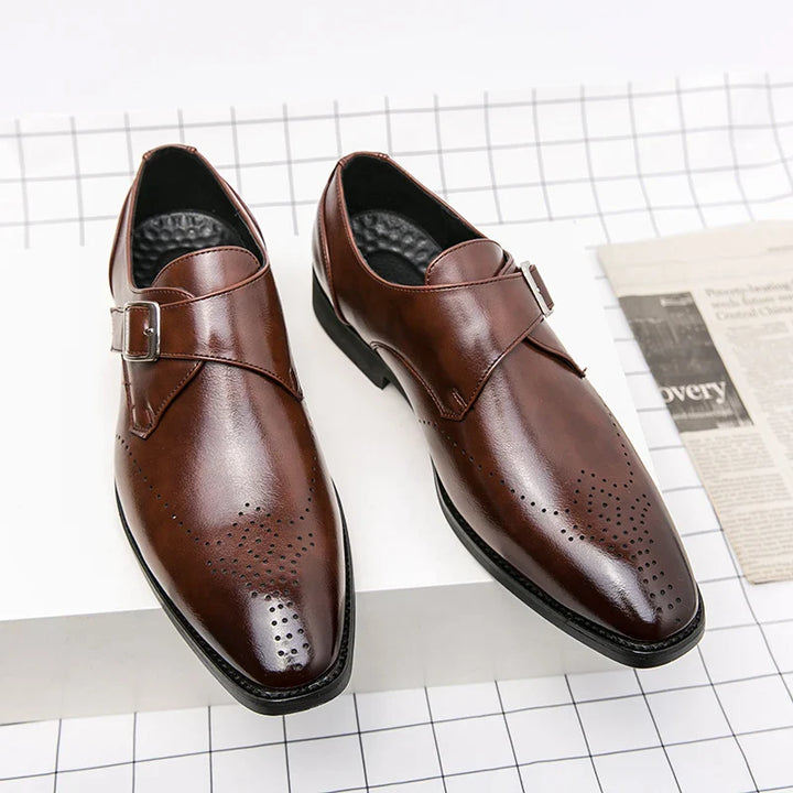 Men’s Monk Strap Brogue Dress Shoes