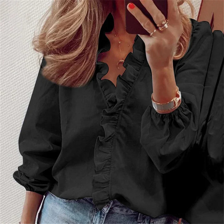 Women's Ruffles Long Sleeve Blouse