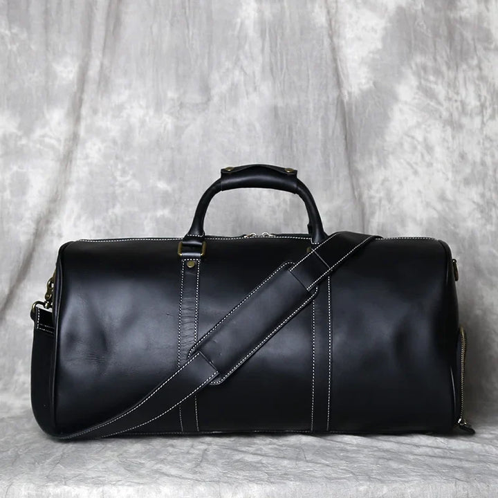 Classic Leather Duffel Travel Bag
