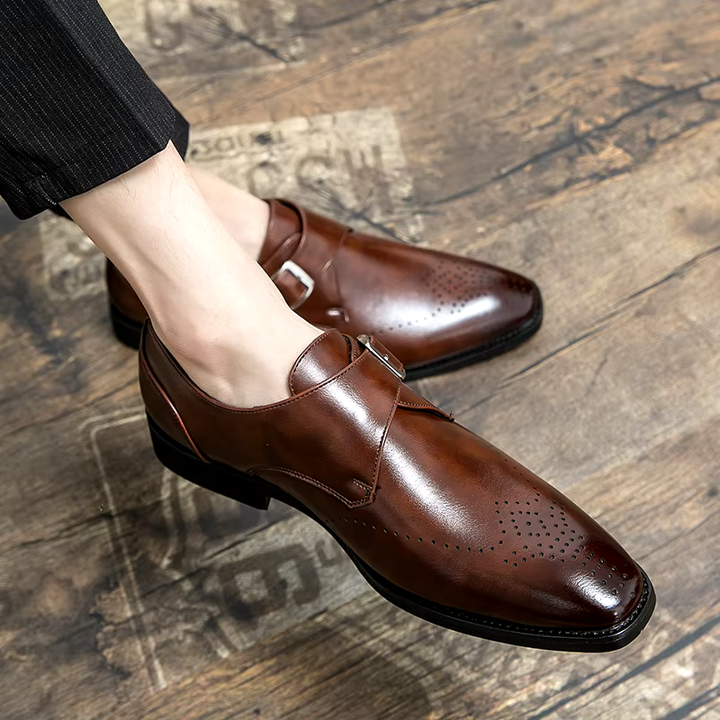 Men’s Monk Strap Brogue Dress Shoes