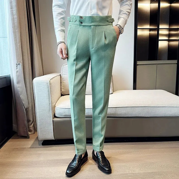 Men’s Pleated Waffle Dress Pants