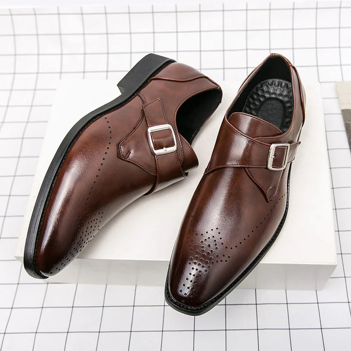 Men’s Monk Strap Brogue Dress Shoes