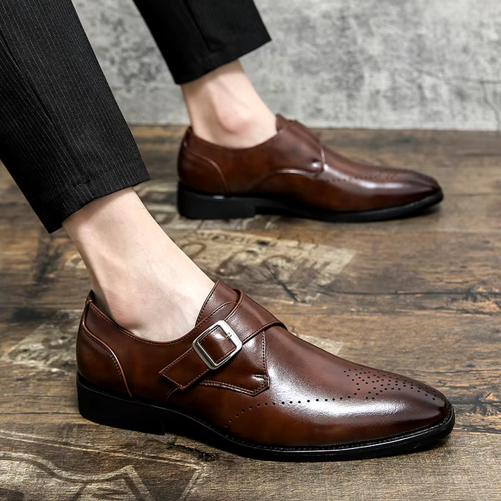 Men’s Monk Strap Brogue Dress Shoes