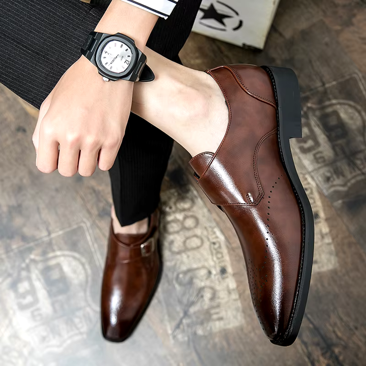 Men’s Monk Strap Brogue Dress Shoes