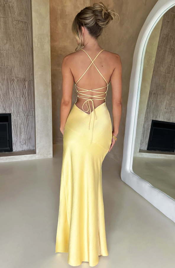 Women's Elegant Strappy High Split Maxi Dress