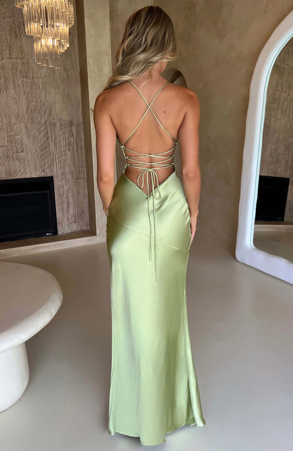 Women's Elegant Strappy High Split Maxi Dress