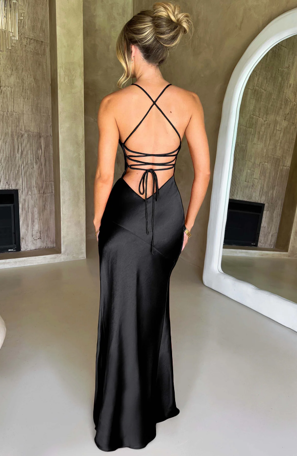 Women's Elegant Strappy High Split Maxi Dress