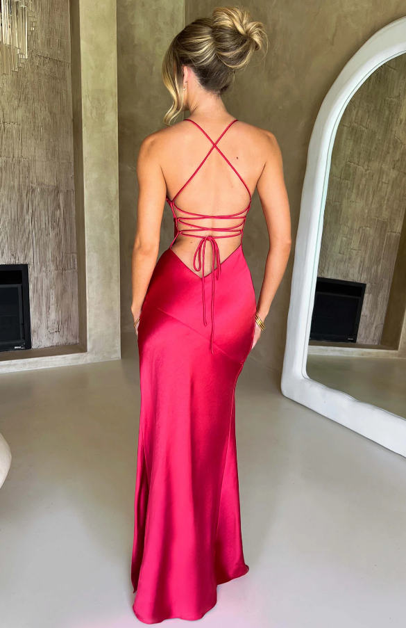 Women's Elegant Strappy High Split Maxi Dress