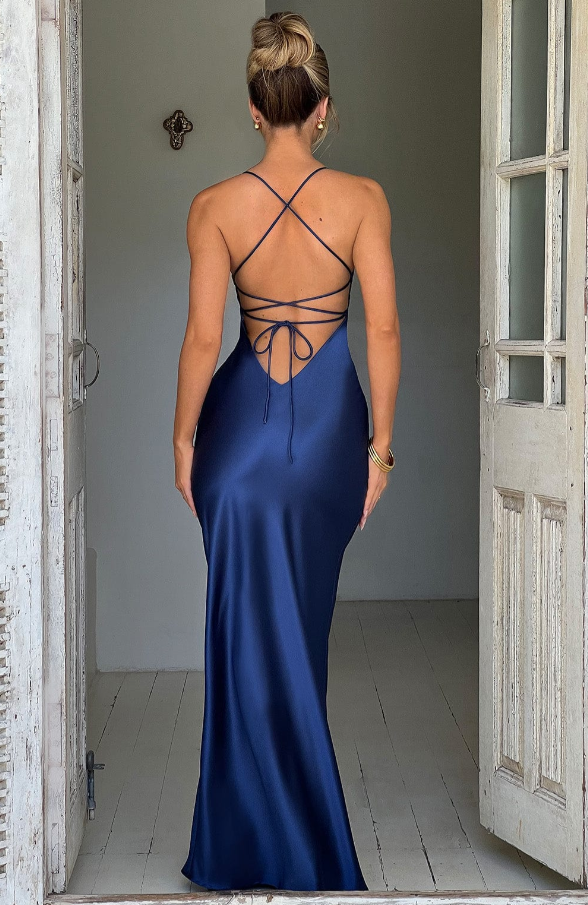 Women's Elegant Strappy High Split Maxi Dress