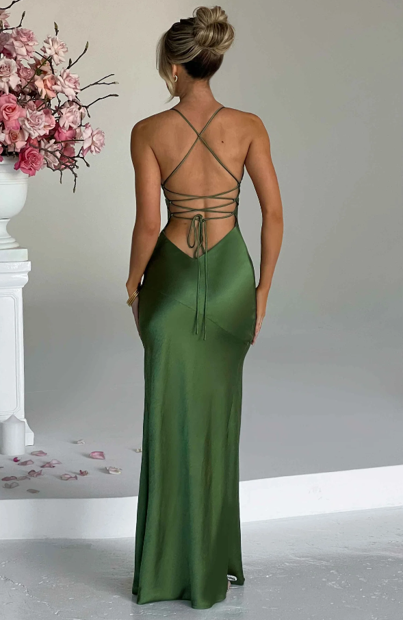 Women's Elegant Strappy High Split Maxi Dress