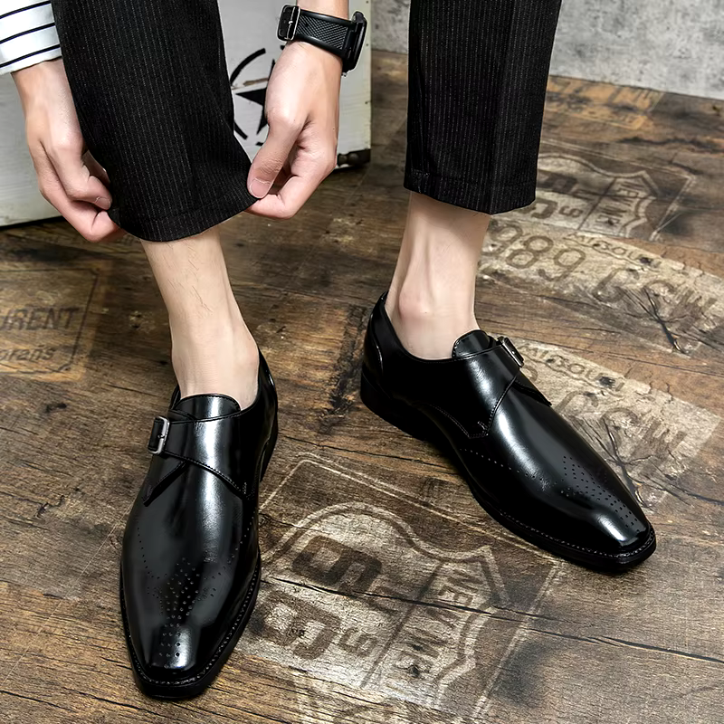 Men’s Monk Strap Brogue Dress Shoes