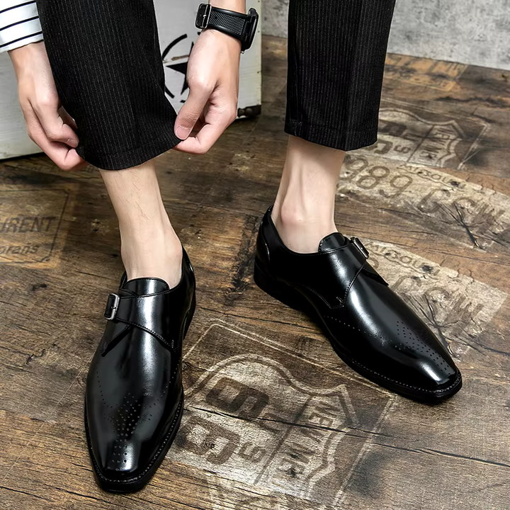 Men’s Monk Strap Brogue Dress Shoes