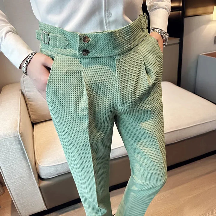 Men’s Pleated Waffle Dress Pants