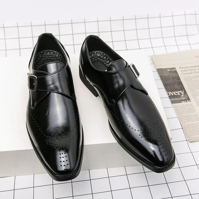 Men’s Monk Strap Brogue Dress Shoes