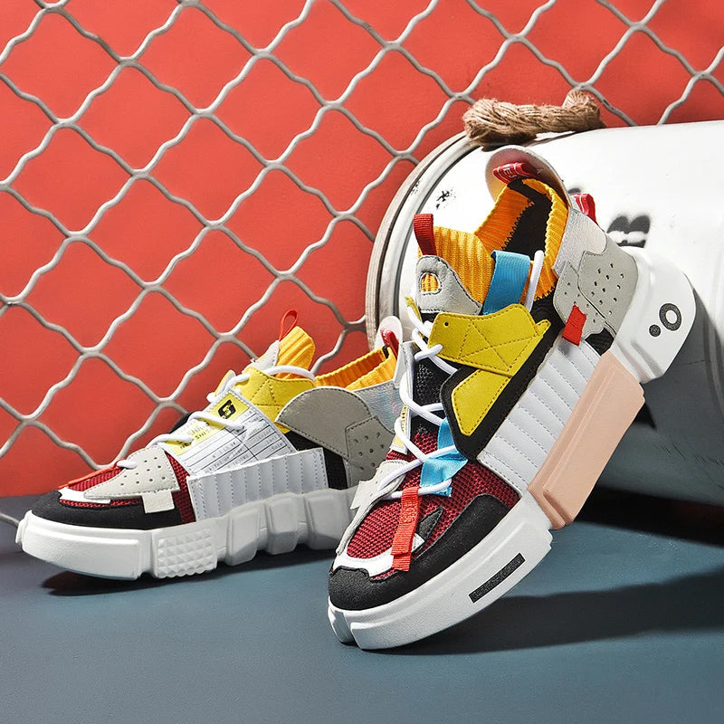 Chunky Sole Lace-Up Comfortable Sneakers