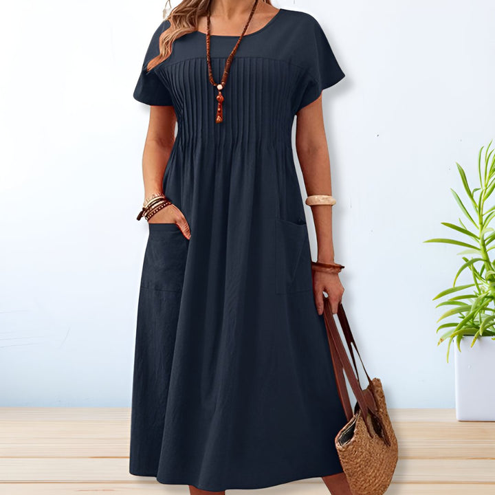 Women’s Relaxed Boho Midi Dress | Short Sleeve