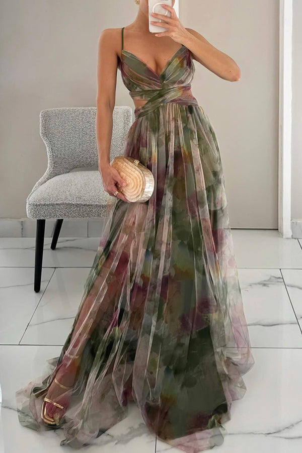 Women's Floral Strappy Maxi Dress