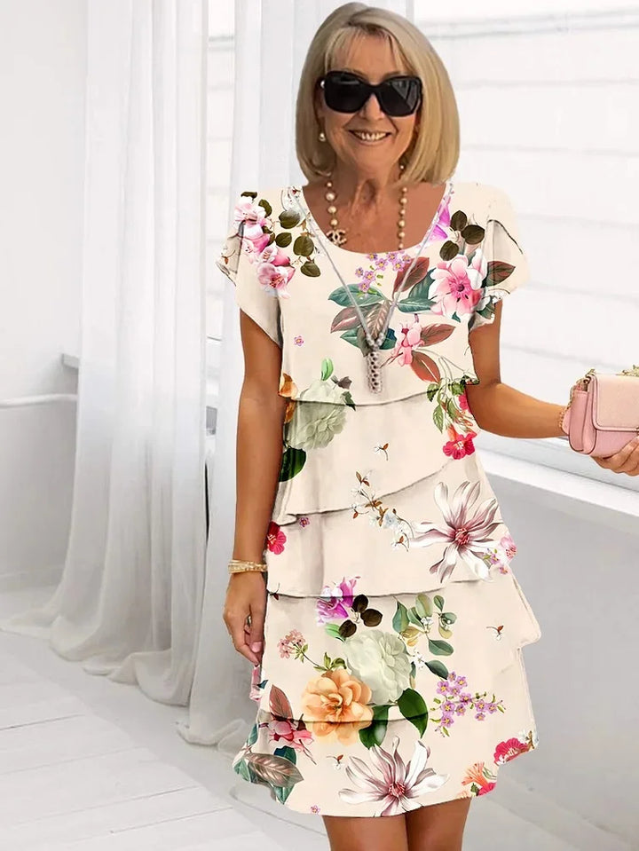 Floral Pleated Dress | Women's Short Sleeve