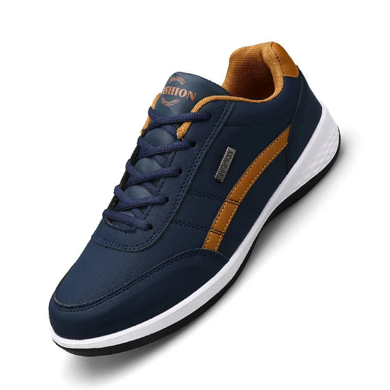 Low Top Lace Up Leather Trainers
