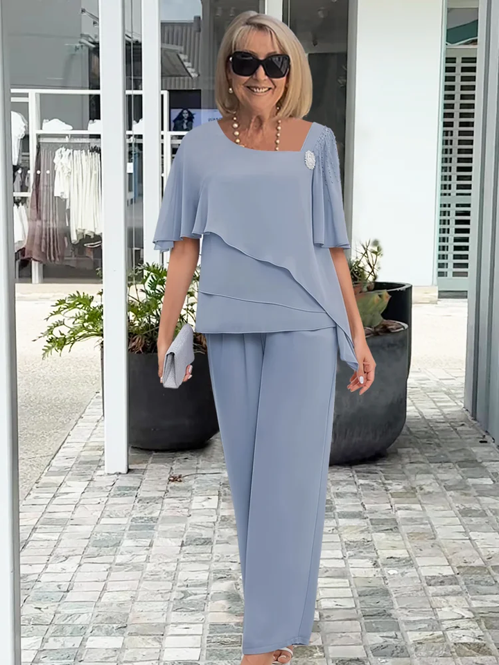 Elegant Co-Ord  Set | Asymmetric Wide Leg