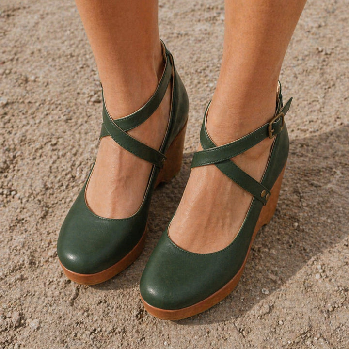 Women's Elegant Wedge Heels | Closed Toe Ankle Strap
