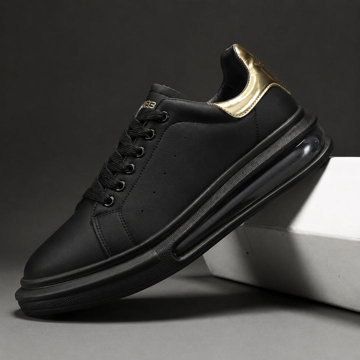 Low-Top Leather Lace-Up Sneakers