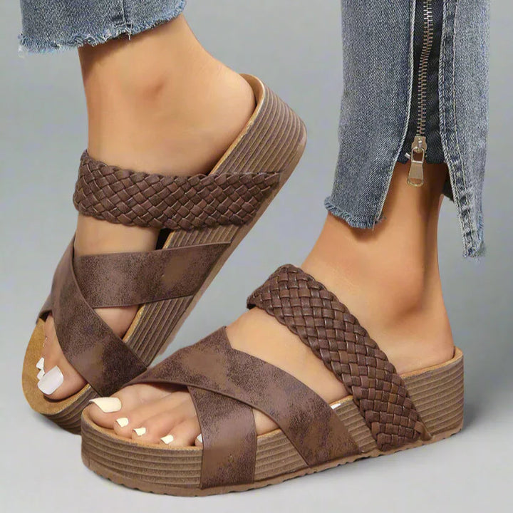 Women's Orthopedic Sandals | Cross Strap Braided