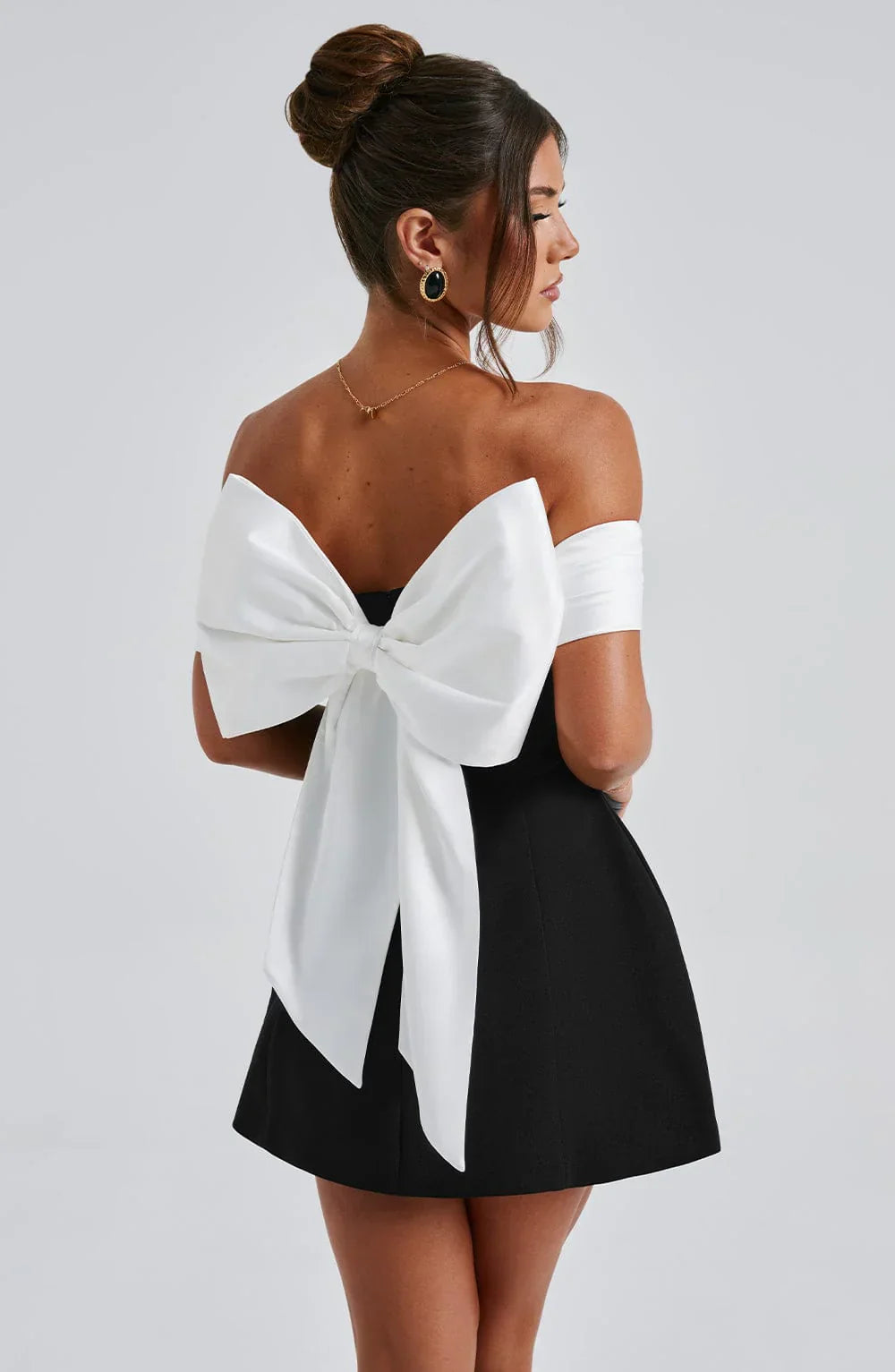 Backless Bow Mini Dress