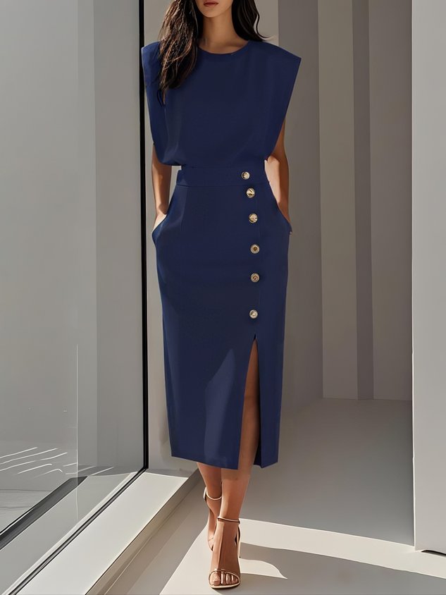 Women's Elegant Charm Effortless Midi Dress
