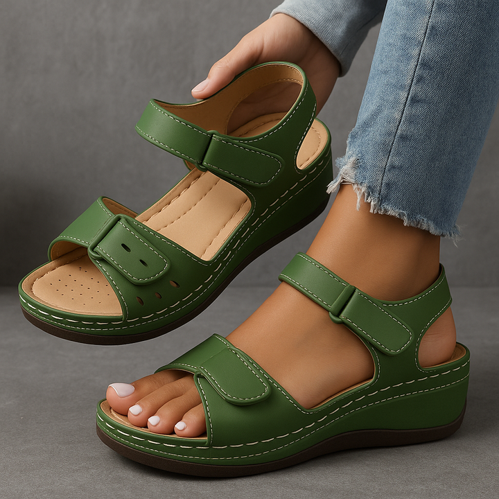 Women's Orthopedic Wedge Sandals | Double Strap