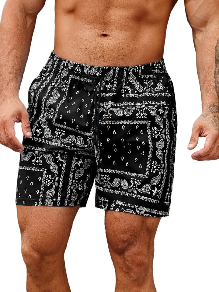 Men's Comfortable Bandana Print Swim Shorts